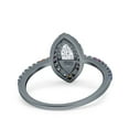 thumbnail image 3 of Black Tone, Simulated Cubic Zirconia Size-7 Marquise Art Deco Multi Color Wedding Bridal Ring 925 Sterling Silver, 3 of 7