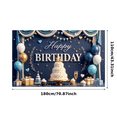 thumbnail image 2 of Yatrandify Decorative Design Birthday Banner Colorful Balloons Birthday Party Backdrop Cake Decoration Happy Birthday for Birthday Party Event Decoration Holiday Celebration, 2 of 7