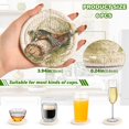thumbnail image 3 of Haosy Set of 6 Drink Woven Coaster with Holder Heat Resistant Non-Slip Bar Coasters 4 Inches Turtle on Wooden Pile, 3 of 7