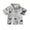 Grey, variant on Gyujnb Boys Dinosaur Print Polo Shirt with Orange Collar Breathable Casual Summer Top,5-6 Years