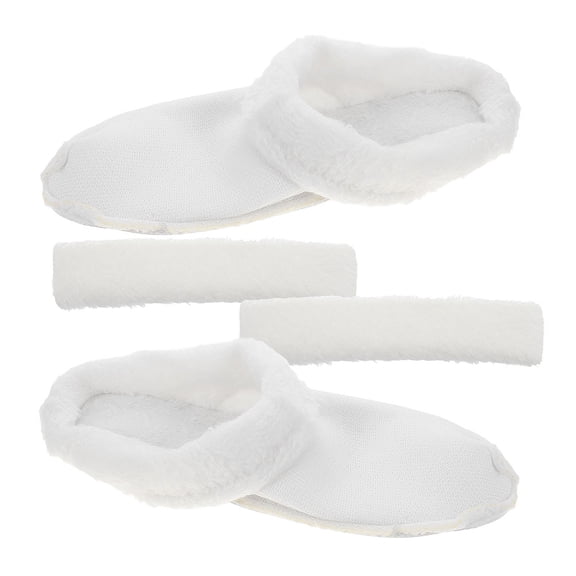 MERRYHAPY 2 Pairs White Washable Plush Liner for Clogs, Soft Removable Winter Shoe Insoles for Comfort and Warmth