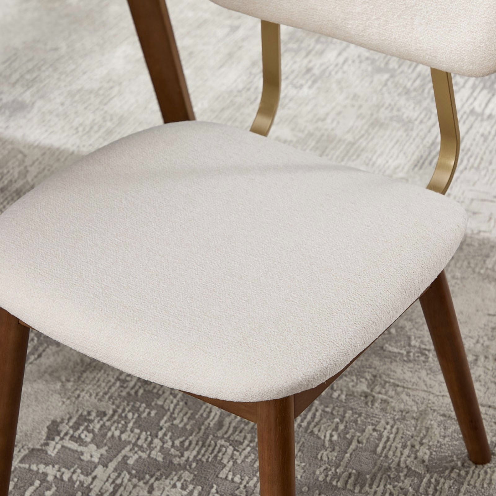 Solid Wood Frame Dining Chairs Set of 2, Modern Fabric Upholstered Armless Kitchen Chairs, Accent Side Dinner Chair