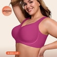thumbnail image 6 of Jelly Bra for Women BWASD No Underwire Wireless Sport Bralettes Push Up Support Comfortable Soft Seamless Full Coverage Everyday No Show Bra (Hot Pink 3XL), 6 of 7