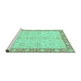 thumbnail image 2 of Ahgly Company Machine Washable Indoor Square Abstract Turquoise Blue Modern Area Rugs, 3' Square, 2 of 4