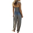 thumbnail image 5 of Summer Womens Off Shoulder Loose Casual Onesie Jumpsuits Backless Long Pants Baggy Rompers with Pockets, 5 of 6