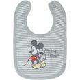 Disney Mickey Mouse Newborn Baby Boys 4 Piece Outfit Set Bodysuit Pants Bib Hat White/Gray