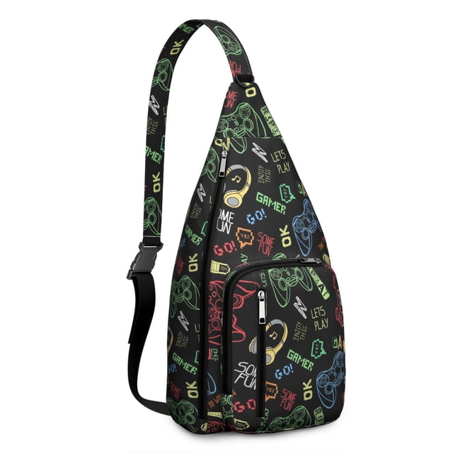 Sac à Dos Cyberpunk Gamer - Design Rétro Console avec Motif Graffiti Coloré, Sac à Bandoulière Anti-Vol pour Voyage & École