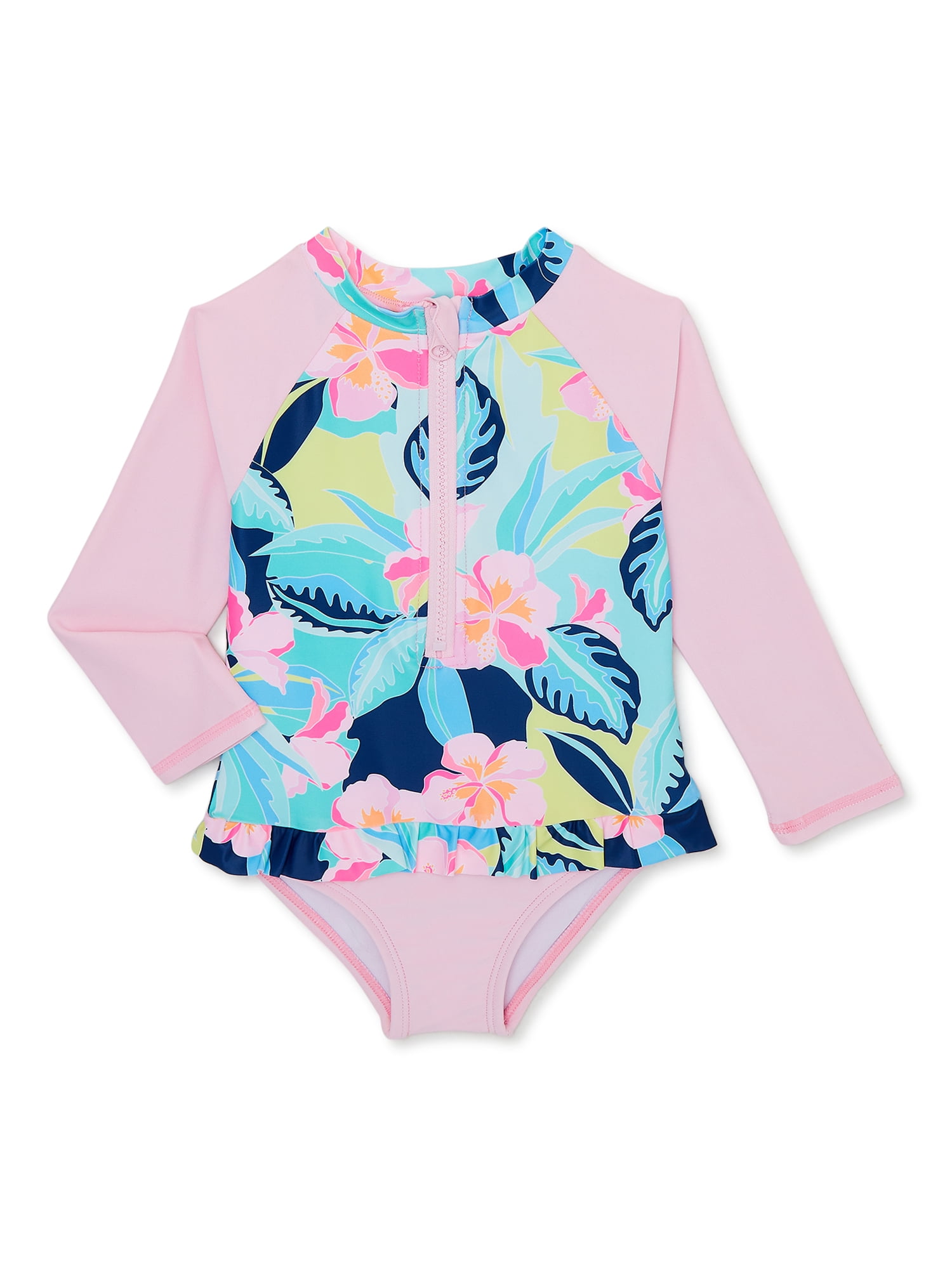Shelloha Toddler Girl Long Sleeve OnePiece Swimsuit with UPF 50