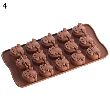 

12/15 Cavity Heart/Star/Dinosaur/Pig/Shell Shape Jelly Baking Tray Cake Mold