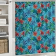 thumbnail image 6 of Orinice  Bird of Paradise Shower Curtain, Exotic Blossoms with Jungle Tropical Accents Vivid Flourish, Cloth Fabric Bathroom Decor Set with Hooks,  69x72, 6 of 7