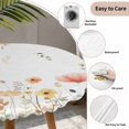 thumbnail image 6 of Spring Wildflowers Fitted Tablecloth with Elastic Edged, Round Table Cloth for Dining Table, Watercolor Rustic Flowers Floral Leaves Waterproof Oil Proof Table Cover for Indoor Outdoor 45"-54", 6 of 8