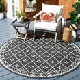 thumbnail image 2 of SAFAVIEH Courtyard Wasif Geometric Indoor/Outdoor Area Rug, Black/Ivory, 6'7" x 6'7" Round, 2 of 10