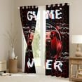 thumbnail image 3 of Manfei Game Console Black Out Curtains,Gamepad Gamer Curtains Pack of 2 (42x63 Each),Red Black Hexagon Bedroom Curtains For Kids,Super Cozy Room Decor, 3 of 6