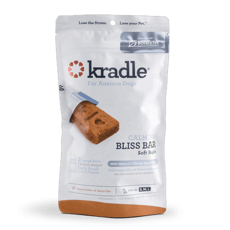 UPC: 0850015561504 | Kradle Calming Bliss Bar Soft Bake Peanut Butter-Bacon Flavor Dog Dry Bar Treat 2CT