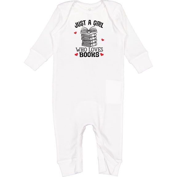 Inktastic Just a Girl Who Loves Books Baby Romper Coveralls