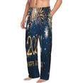 thumbnail image 2 of Uemuo Happy New Year 2024 (3) Pattern Men's Wide Leg Palazzo Lounge Pants with Pockets Light Weight Loose Comfy Casual Pajama Pants-Medium, 2 of 9