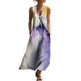 thumbnail image 2 of Zedker Floral Women's Maxi Dresses Sleeveless V Neck Long Dress Beach Sundresses Swing Dress Multicolor L, 2 of 7