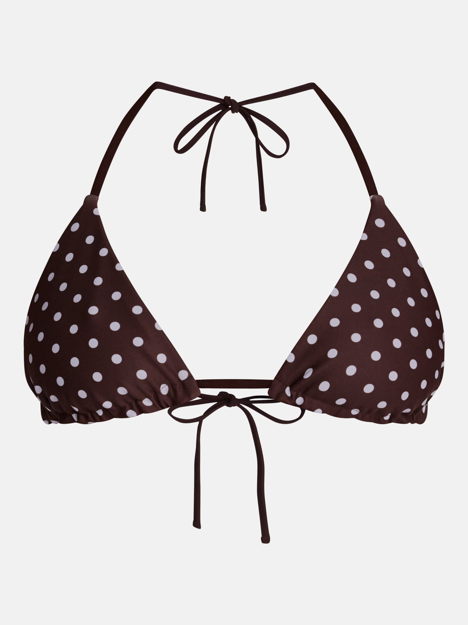 No Boundaries Reversible Polka Dot Triangle Bikini Top, Women's XXS-XXL
