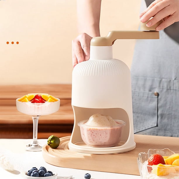 Afeitadora manual de manivela para trituradora de hielo | Cuchillas de acero inoxidable | Plástico ABS de grado alimenticio | Máquina de afeitar con hielo compacta para uso doméstico o comercial