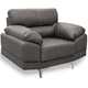 thumbnail image 2 of Sillón Individual de Piel Genuina Lisboa Gris Oxford, 2 of 6