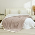 thumbnail image 4 of Snuggle Sac Ultra Soft Blanket Twin Size, Ultra Soft Microfiber Knitted Blanket Cozy Warm Blankets, Heather Taupe, 60x80 inches, 4 of 6