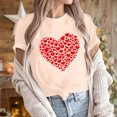 thumbnail image 6 of VKOYWKM T Shirts for Women Valentines Day Shirts Cute Heart Print Short Sleeve T-Shirts Valentine Tops Holiday Crew Neck Valentines Day Heart Shirts, 6 of 7