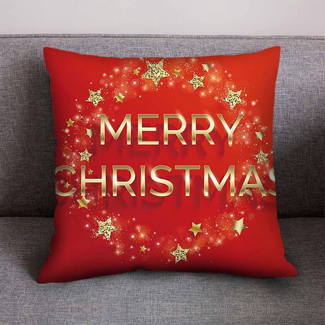 Teissuly Christmas Cotton Linen Throw Case Cushion Cover Home Sofa Decor Teissuly WER2023112005382