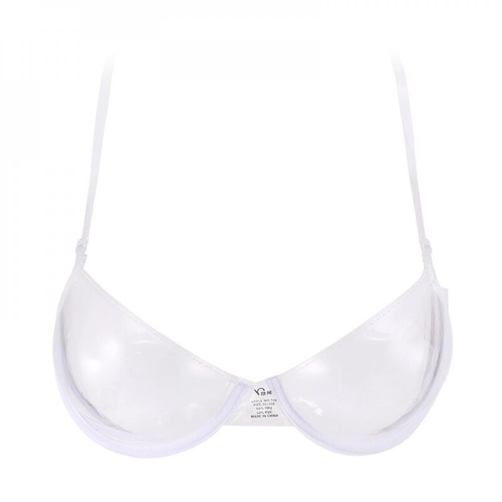 New Women Transparent Clear Strap Invisible Bras Push Up Bras Underwire 3/4 Cup 