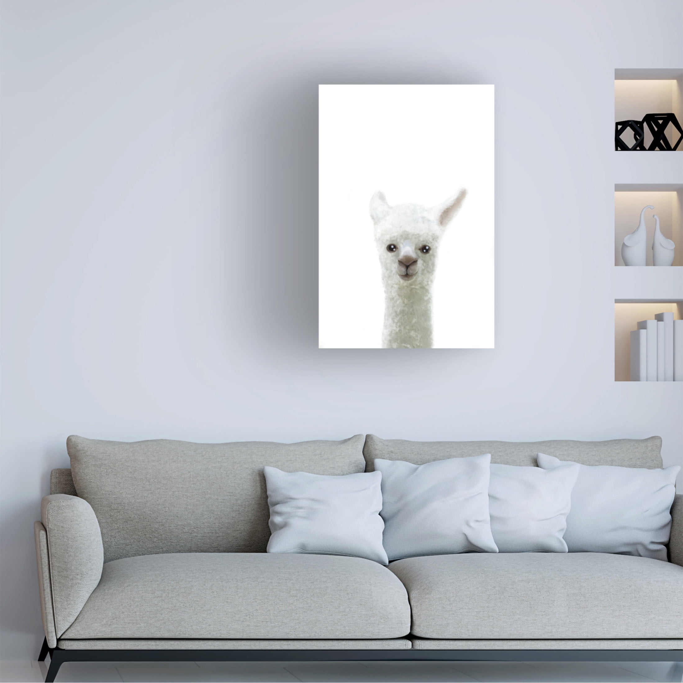 Canvas Wall Art - Pictufy Studio Ii 'Llama' Wall Art for Living Room, Bedroom, or Office Décor by Trademark Fine Art - 30 x 47 Inches