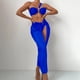thumbnail image 1 of Bikini Mujer Traje de Baño Conjunto de Bikini Sexy Sin Tirantes Para Mujer, Traje de Baño de 3 Piezas Con Espalda Descubierta y Corte Alto Con Falda de Playa, Traje de Baño Tankini de Color Sólido, 1 of 4