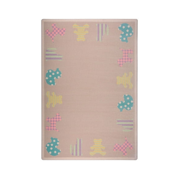 Joy Carpets 1743C-03 Kid Essentials Frisky Friends Infants & Toddlers Rectangle Rugs 03 Multi Color - 5 ft. 4 in. x 7 ft. 8 in.