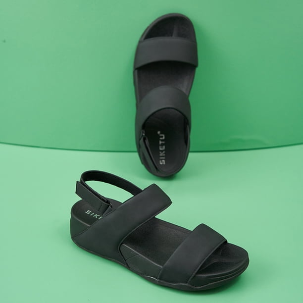 Sandalias de punta abierta para mujer cómodas sandalias informales de suela gruesa para deportes al aire libre