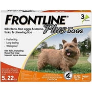 FRONTLINE Plus for Small Dogs (5-22 pounds) Flea and Tick Treatment, 3 Doses