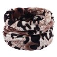 thumbnail image 4 of Bufanda de punto de doble capa de un solo anillo para hombre y mujer con cuello de felpa corto y cálido estampado de otoño e invierno, 4 of 5