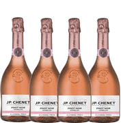 JP. Chenet So Free French Non-Alcoholic Sparkling Pinot Noir - Alcohol-Free Wine for Sophisticated Moments Made in France | 4 PACK