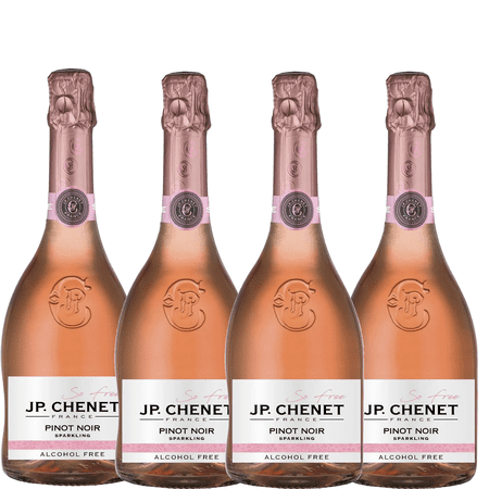 JP. Chenet So Free French Non-Alcoholic Sparkling Pinot Noir - Alcohol-Free Wine for Sophisticated Moments Made in France | 4 PACK
