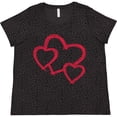 thumbnail image 3 of Inktastic Three Red Hearts Women's Plus Size T-Shirt, 3 of 5