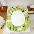 thumbnail image 5 of Homewish Cute Farm Animal Twin Sheet Sets for Kids, Sheep Pig Cow Horse Twin Fitted Sheet, Green Cartoon Theme Flat Sheet, Super Cozy Room Decor, 3 Pieces, 5 of 7