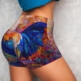 thumbnail image 4 of Kdxio Rooster Oil Painting Print Workout Shorts for Women Seamless Soft Smooth Gym Yoga Scrunch Active Shorts, 4 of 9