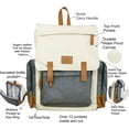 thumbnail image 3 of Cutie Carry Diaper Bag Backpack with Baby Pad Insulated Pocket Stroller Straps Wipe Dispenser Padded Shoulder Large Fashion Bags Dad or Mom Grey Cream, 3 of 7