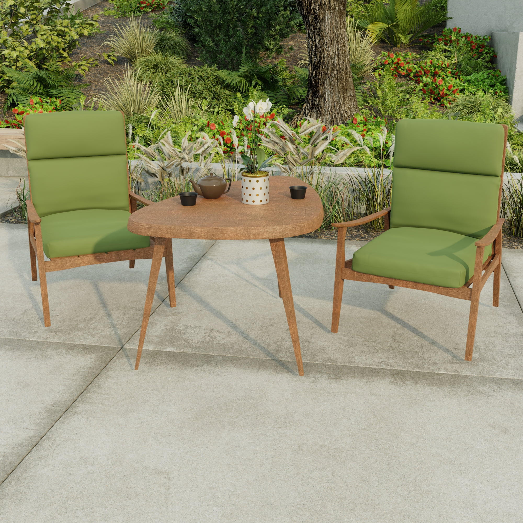 Jordan Manufacturing 44" x 22" Veranda Hunter Green Solid Rectangular Outdoor Chair Cushion with Ties and Hanger Loop