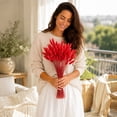 thumbnail image 6 of chaungfeng 17" Artificial Bunny Tails Dried Flowers, 20 Pcs Faux Dried Lagurus Ovatus, Dried Red Pampas Grass Decor for Farmhouse Flower Arrangements Wedding Home Boho Party Decorations, 6 of 8