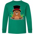 thumbnail image 3 of Inktastic Groundhog Day with Groundhog in Top Hat Long Sleeve Youth T-Shirt, 3 of 5
