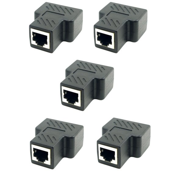 Yingyy 5pcs / Set 2 Way Cat6 RJ45 Coupleur en ligne Coupleur Ethernet Câble Ethernet Adaptateur Connecteur 8P8C