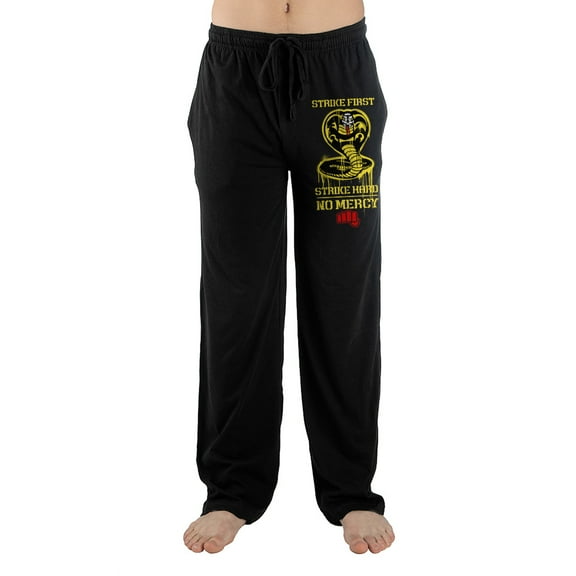 Mens Black Cobra Kai TV Series Sleep Wear Sleep Pajama Pants-M