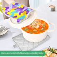 thumbnail image 5 of Colorful Camouflage Pattern Pot Holder Set 2 Piece Non-Slip Oven Hot Pads Heat Resistant Durable 7x9.8in, 5 of 7
