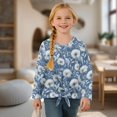 thumbnail image 4 of DISNIMO Girls Long Sleeve Shirt Floral Butterfly Printed Long Sleeve Pullover Tops Casual Loose T-Shirts Comfy Crewneck Tunic Blouse Size 5-12, 4 of 8