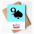 thumbnail image 1 of Peace Spade 9 Poker Happy Birthday Greeting Cards Envelopes Blank, 1 of 3