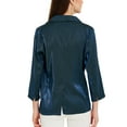 thumbnail image 3 of INSPIRE CHIC Women's Open Front Lapel Button Casual Shiny Blazer Office Jacket Dark Blue XS, 3 of 6