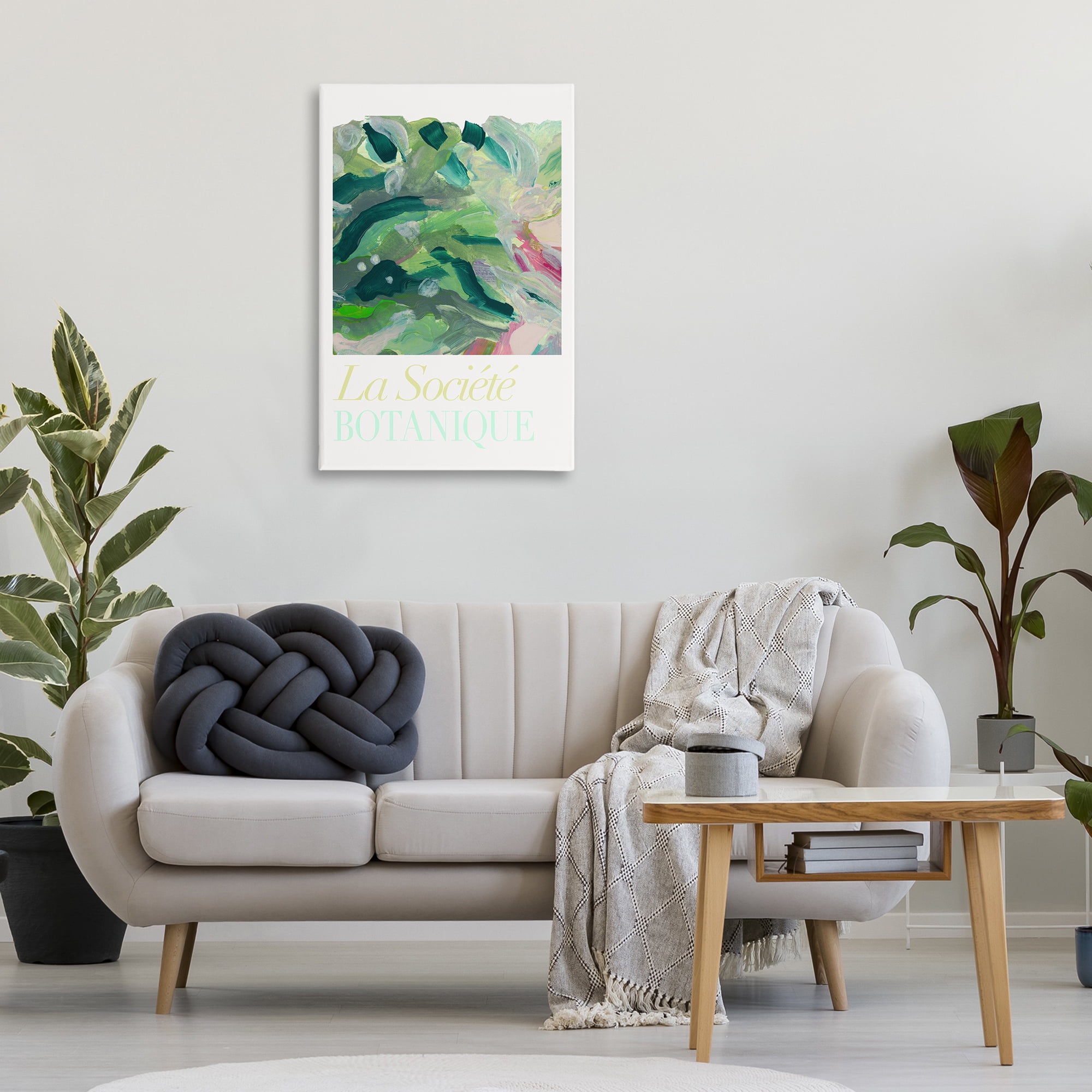 Stupell Industries French Leaves Abstraction Plants & Flowers Painting Wrapped Canvas Art Print Wall Art, 24 x 36